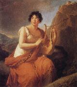 VIGEE-LEBRUN, Elisabeth Portrait of der Madame de Stael als Corinne oil painting